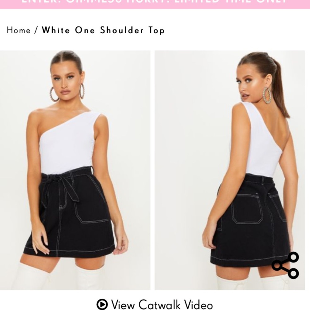 White one shoulder top